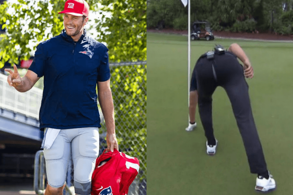 Tom Brady, esposo de Gisele Bündchen, passa vexame, rasga a calça em partida de golfe e momento viraliza: "c* de fora"