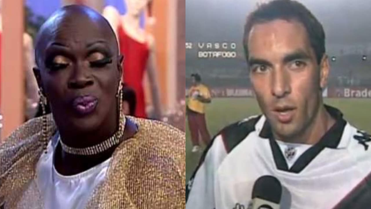 Vera Verão insinuou ter mantido uma relação com um famoso jogador (Foto: Reprodução/SBT/TV Globo) Vera Verão insinuou ter mantido uma relação com um famoso jogador (Foto: Reprodução/SBT/TV Globo)
