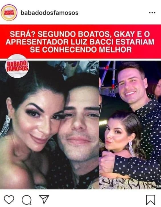 Luiz Bacci e a humorista Gkay estariam tendo algo a mais segundo os boatos (Foto: Reprodução)