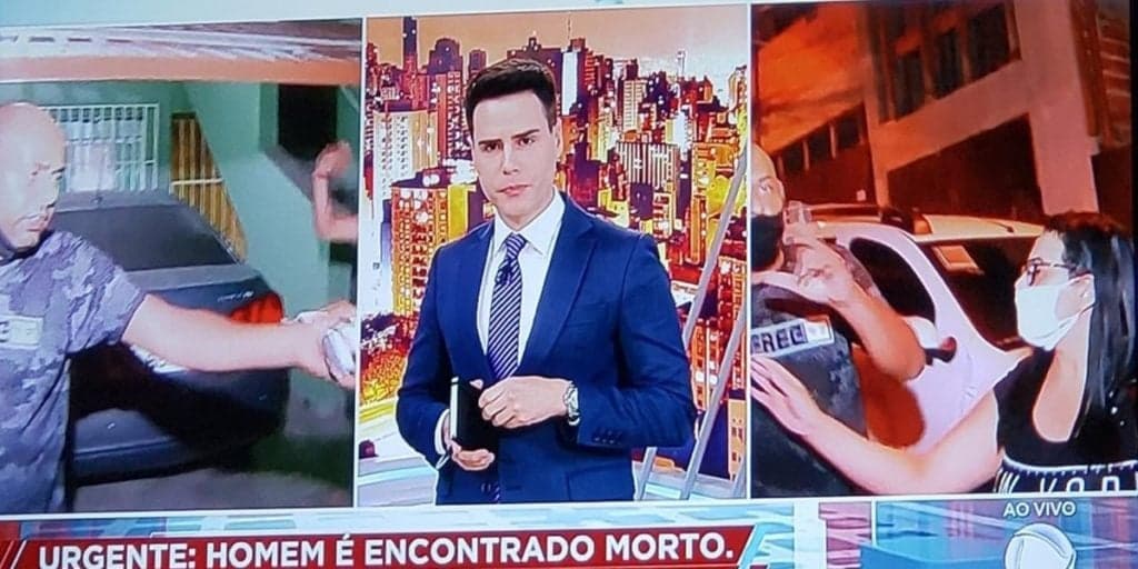 Escândalo! Homem parte para cima de repórter ao vivo, Luiz Bacci entra no meio e se desespera: “Cadê a polícia”