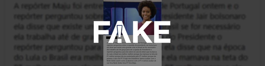 Maju foi alvo de Fake News (Foto: Reprodução G1)