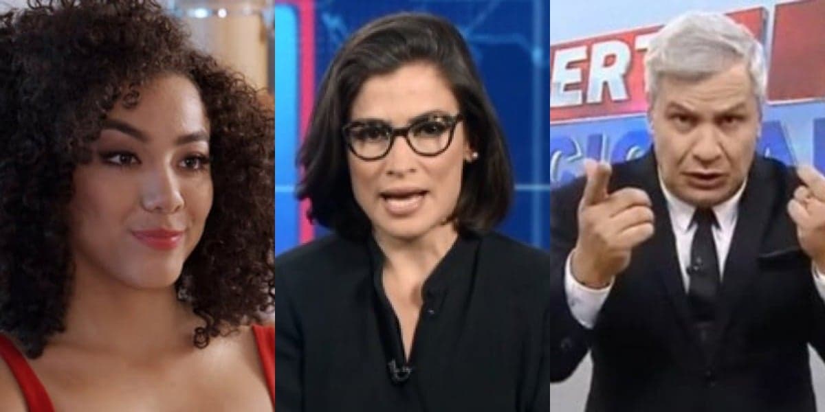 Betty a Feia em NY, Jornal Nacional e Alerta Nacional foram destaques de audiência (Foto: Reprodução/SBT/TV Globo/RedeTV!) Betty a Feia em NY, Jornal Nacional e Alerta Nacional foram destaques de audiência (Foto: Reprodução/SBT/TV Globo/RedeTV!)