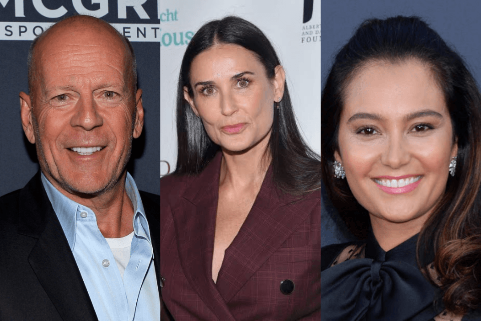 Recaída! Bruce Willis, disputado entre as mulheres, recebe mensagens da ex Demi Moore: "muita sorte por te terem"