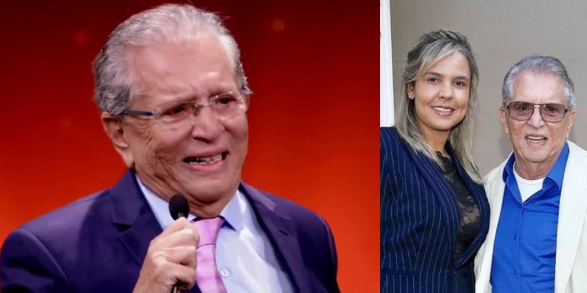 Carlos Alberto de Nóbrega está casado com Renata Domingues desde 2018 (Foto: Reprodução/SBT/Instagram) Carlos Alberto de Nóbrega está casado com Renata Domingues desde 2018 (Foto: Reprodução/SBT/Instagram)