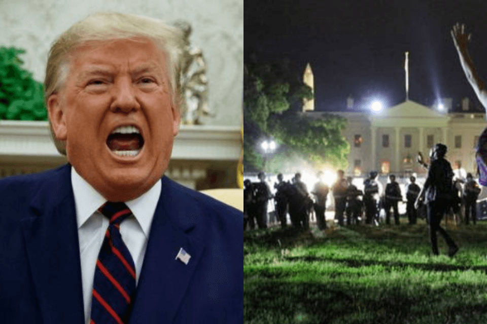 Tenso! Donald Trump sofre ameaças, luzes da Casa Branca se apagam pela primeira vez e protestos persistem