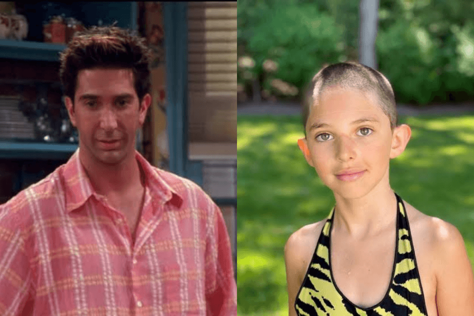 Aos 9 anos, filha do Ross Geller de Friends radicaliza, surpreende e raspa cabeça: "crianças desafiam padrões"