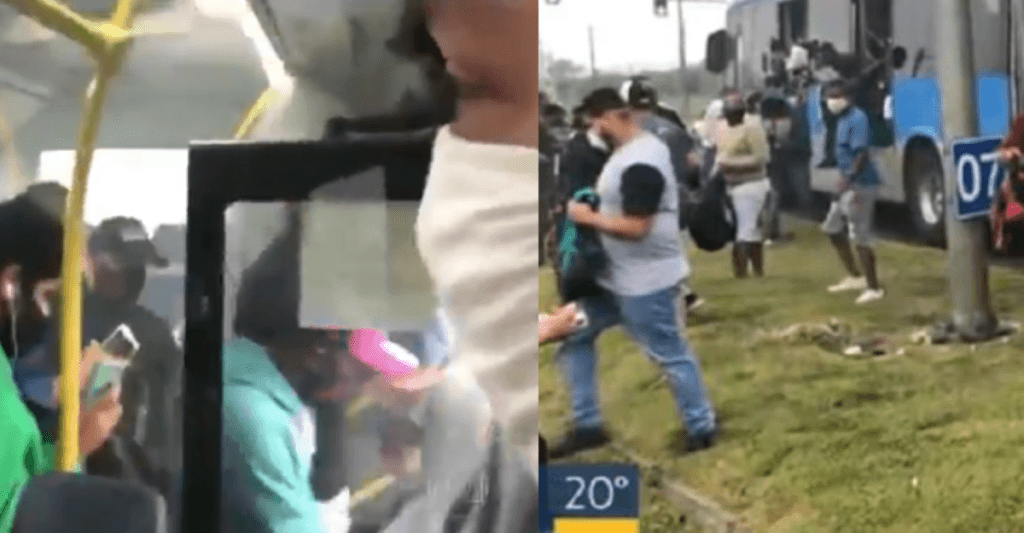 Jornalista da Globo passa por apuros em ônibus que pega fogo e passageiros descem desesperados; assista