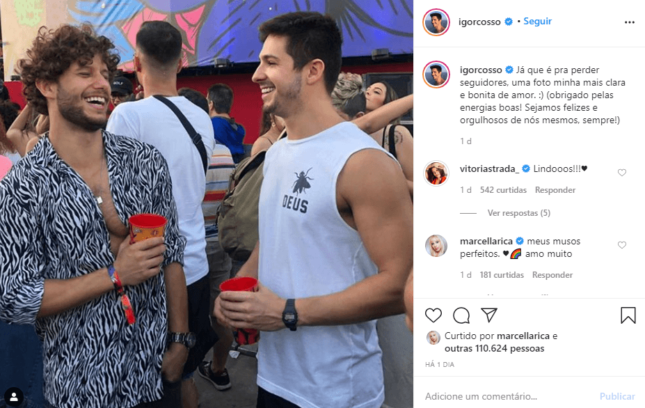 globo Igor Cosso com o namorado bonitão (Foto: Reprodução/ Instagram)