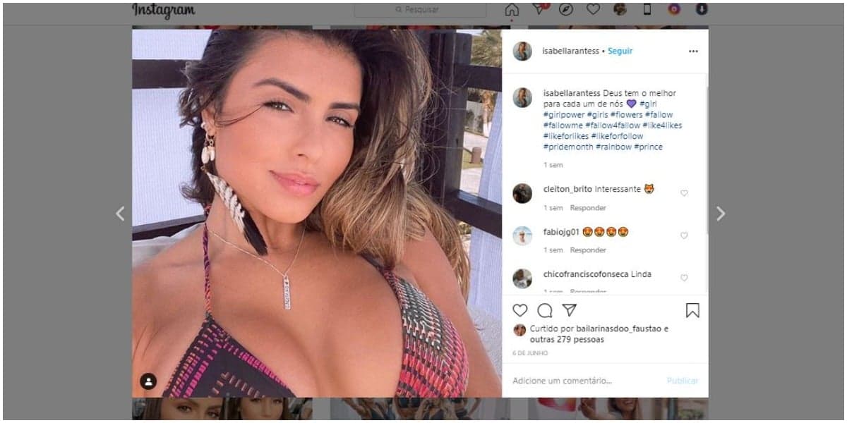 Isabella Arantes é bailarina do Faustão (Foto: Reprodução/Instagram) Isabella Arantes é bailarina do Faustão (Foto: Reprodução/Instagram)