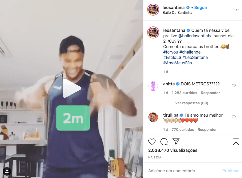 Léo Santana assusta fãs ao revelar altura nas redes sociais (Foto: Reprodução/Instagram)