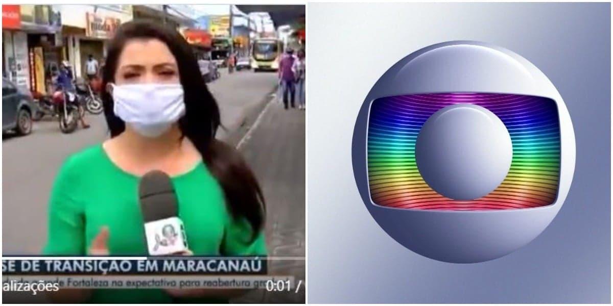 Repórter da Globo em transmissão (Foto: Reprodução) Repórter da Globo em transmissão (Foto: Reprodução)