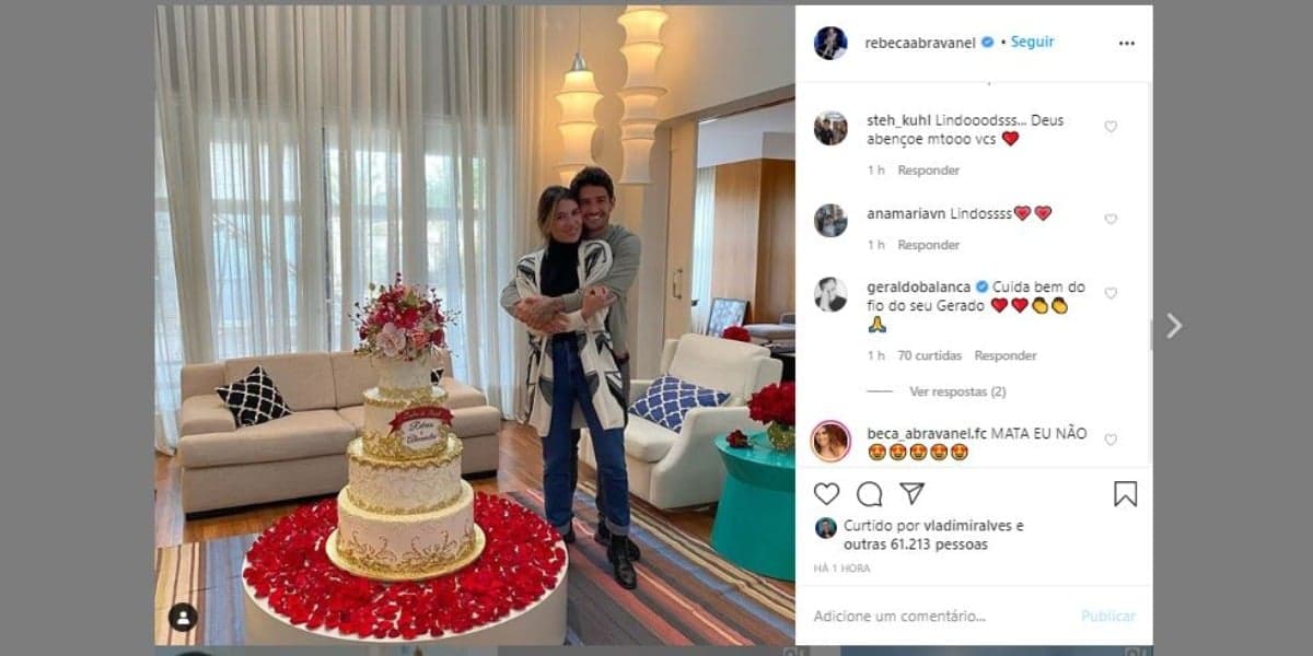 Geraldo Luís comentou foto de Rebeca Abravanel e Pato (Foto: Reprodução/Instagram) Geraldo Luís comentou foto de Rebeca Abravanel e Pato (Foto: Reprodução/Instagram)
