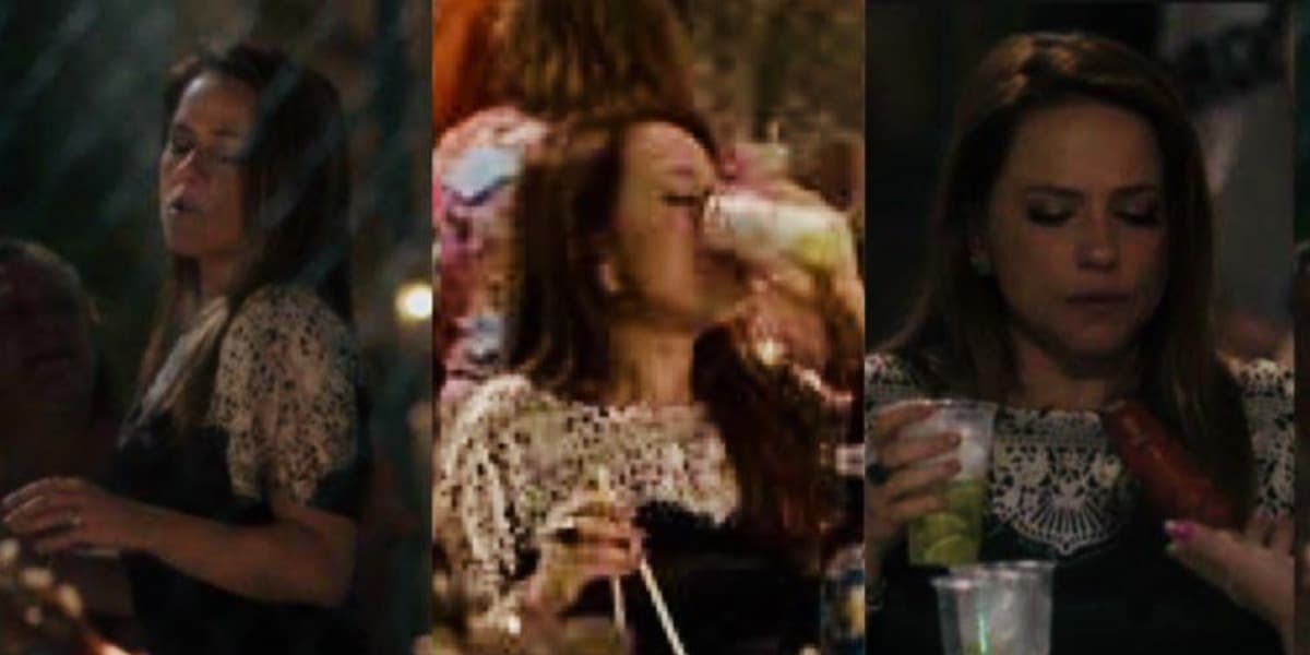Totalmente Demais, Lili enche a cara em Curicia (Montagem: TV Foco) Totalmente Demais, Lili enche a cara em Curicia (Montagem: TV Foco)