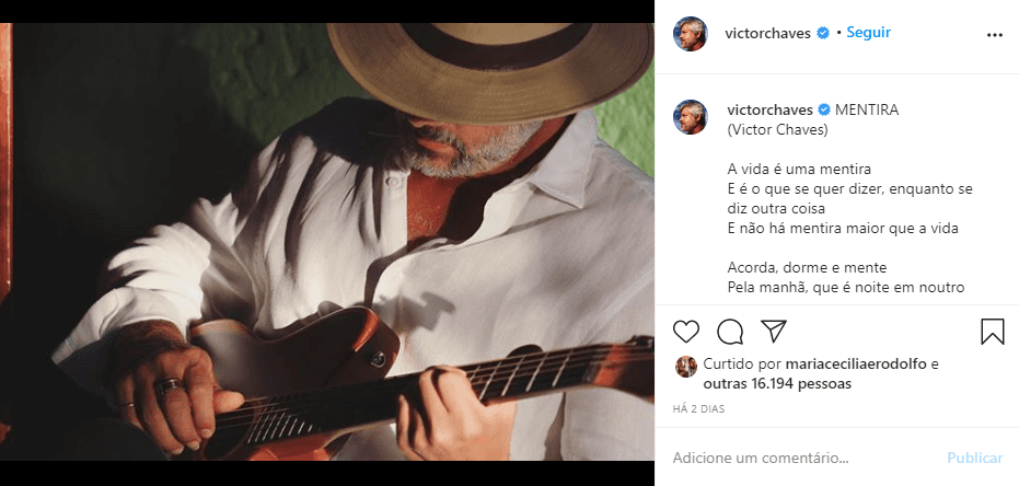 Victor Chaves fez textão após revelar tentativa de suicídio (Foto: Reprodução/ Instagram) Victor Chaves fez textão após revelar tentativa de suicídio (Foto: Reprodução/ Instagram)