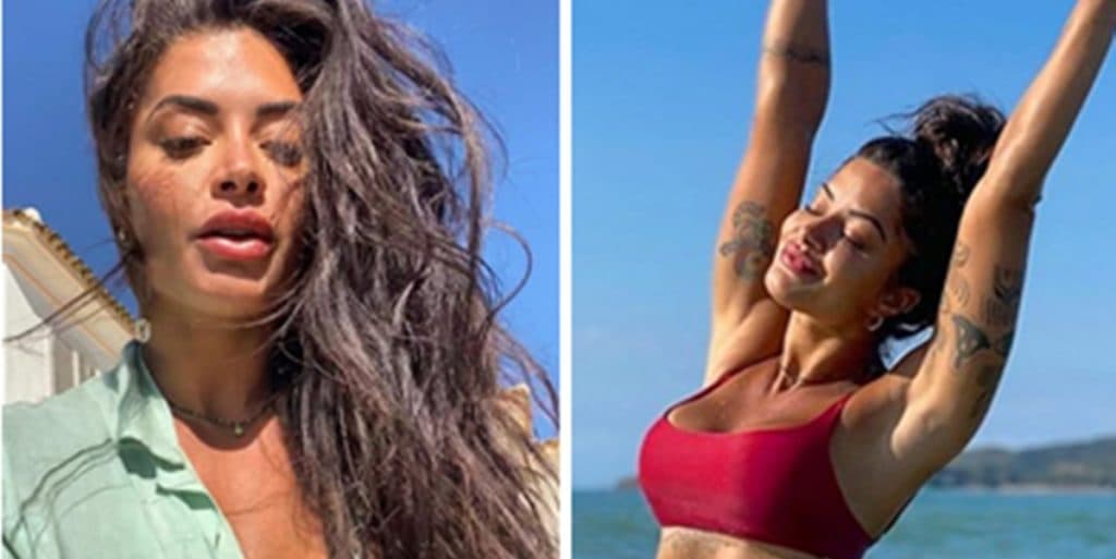 Aline Riscado surge em fotos com calcinha enfiadinha, levanta os braços e deixa público estarrecido: "Vibra"
