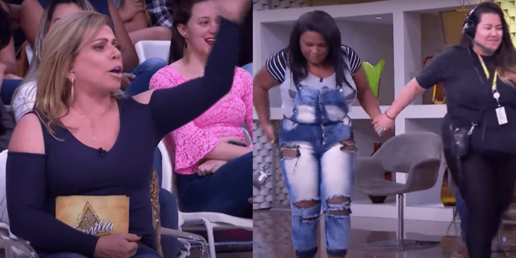 Casos de Família deixa farsa vazar, produtora tira convidada do palco e Christina Rocha esculacha: "Tá doida?"