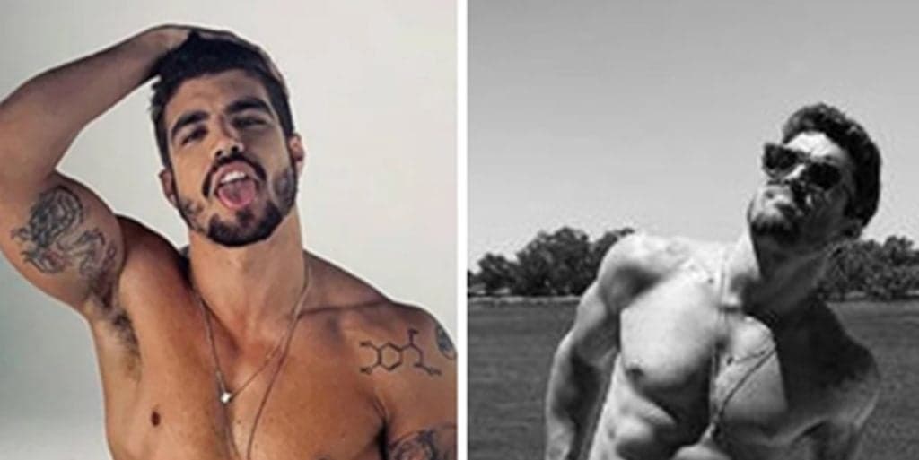 Caio Castro aparece em foto picante com calça abaixada além do limite e deixa parte íntima escapar: "Grazi passa bem"