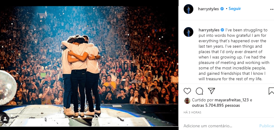 Compartilhamento feito por Harry Styles (Foto: Reprodução) Compartilhamento feito por Harry Styles (Foto: Reprodução)