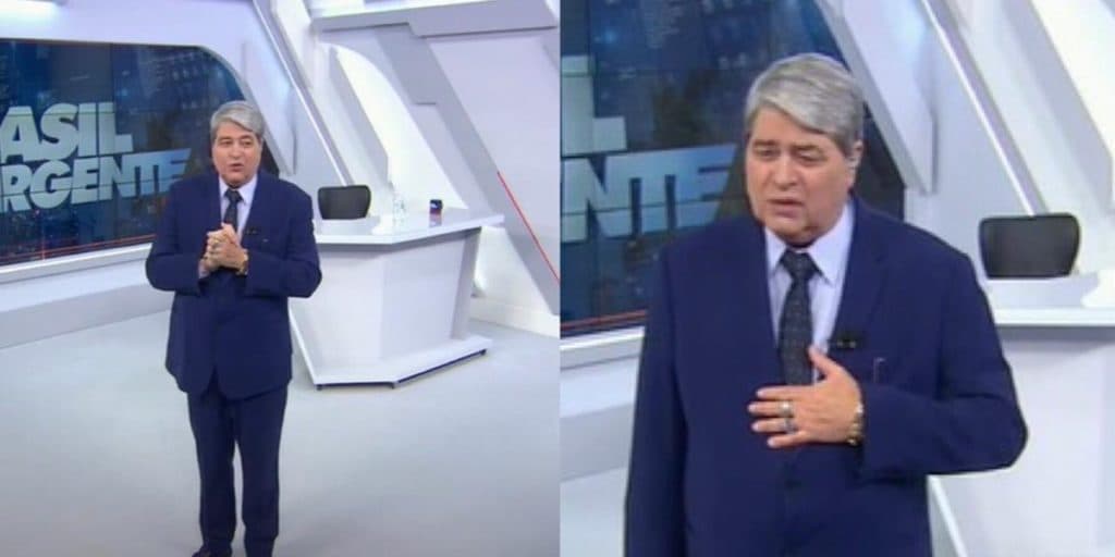 Datena, ao vivo, tem despedida na Band, faz anúncio ao público do Brasil Urgente e lamenta: “Com dor no coração”