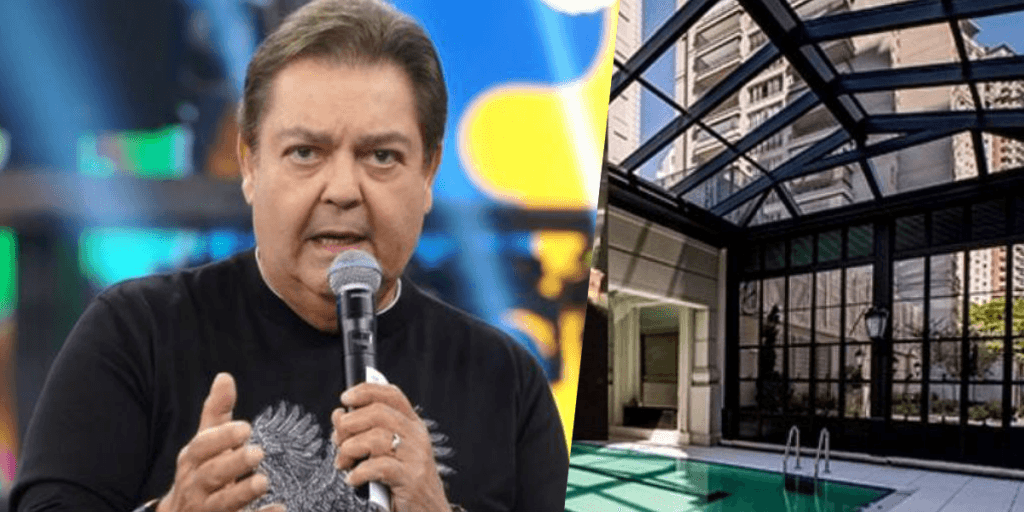 Entramos no apartamento triplex estrondoso de Faustão com piscina gigante, 10 banheiros e 20 vagas: "35 milhões"
