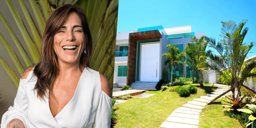 Invadimos a mansão absurda de Glória Pires com piano de calda, porta gigantesca e chão de espelhos numa sala enorme