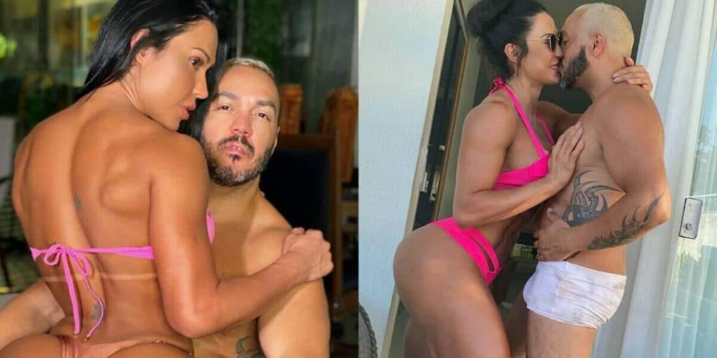 Gracyanne Barbosa aparece em cima de Belo e foto picante entrega mão boba: "Todo dia tem"