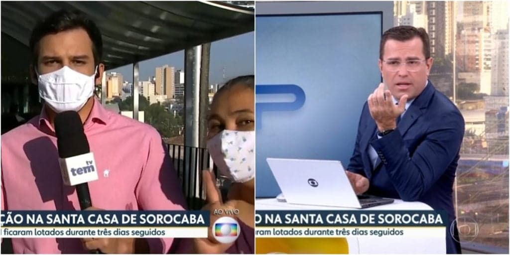 Mulher invade link ao vivo da Globo, acusa repórter de mentir e Rodrigo Bocardi precisa intervir: “Vamos buscar a verdade”