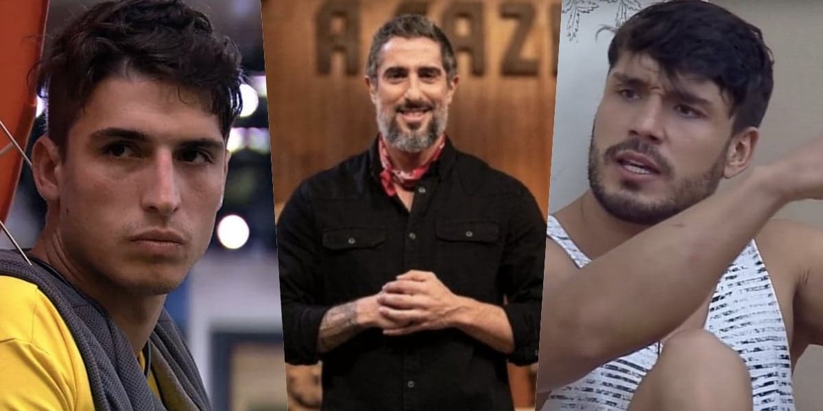 Felipe Prior, cotado para A Fazenda 12, Marcos Mion, o apresentador e Lucas Viana, último vencedor (Foto montagem: TV Foco) Felipe Prior, cotado para A Fazenda 12, Marcos Mion, o apresentador e Lucas Viana, último vencedor (Foto montagem: TV Foco)