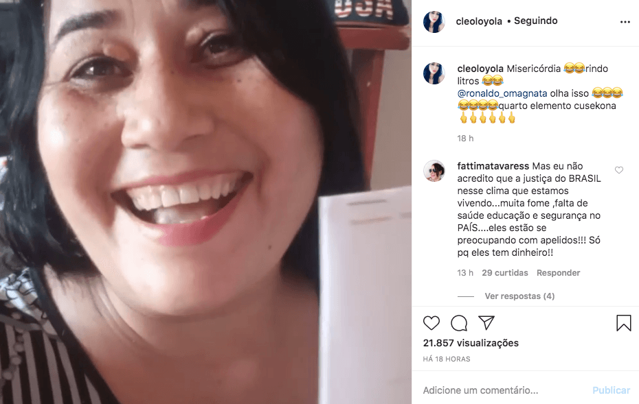Cleo Loyola abriu o jogo sobre o processo de Flávia Fonseca (Foto: reprodução/Instagram) Cleo Loyola abriu o jogo sobre o processo de Flávia Fonseca (Foto: reprodução/Instagram)
