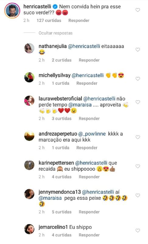 Mensagem de Henri Castelli chamou atenção do público (Foto: Reprodução/ Instagram)