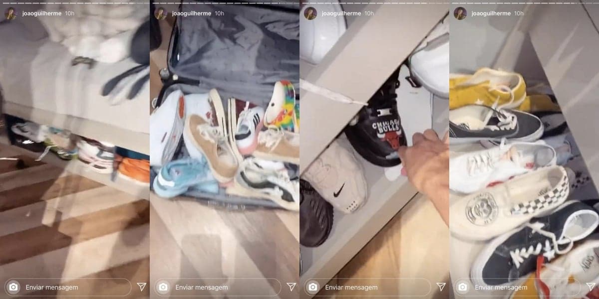 João Guilherme mostrou sua coleção de tênis (Foto: reprodução/Instagram)