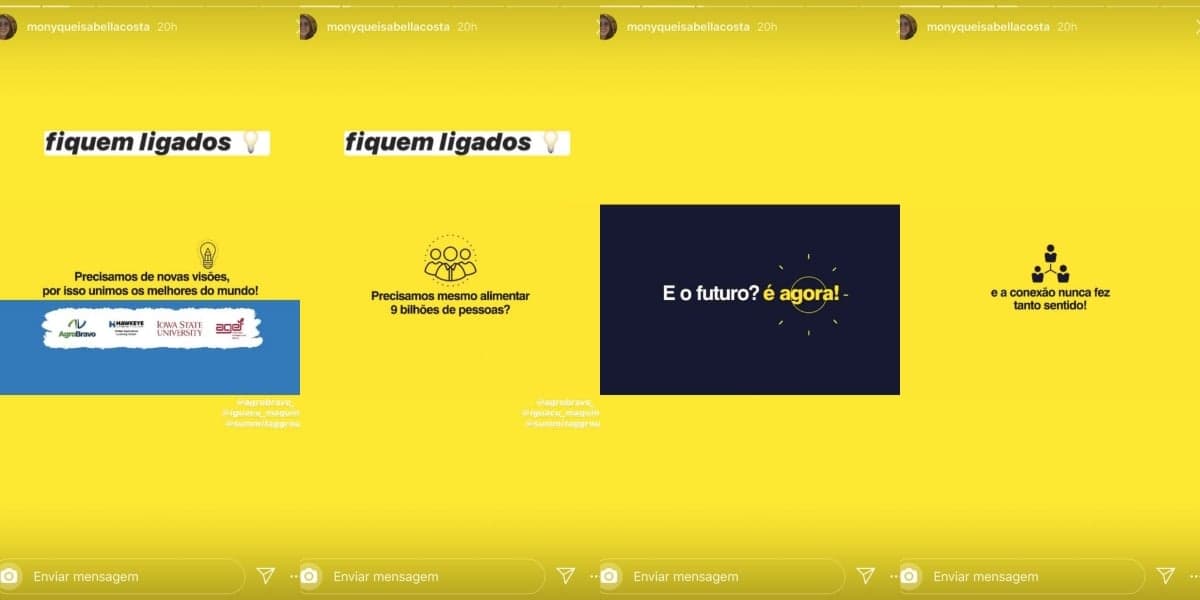 Monyque Costa, filha de Leonardo, em seu stories (Foto: reprodução/Instagram) Monyque Costa, filha de Leonardo, em seu stories (Foto: reprodução/Instagram)