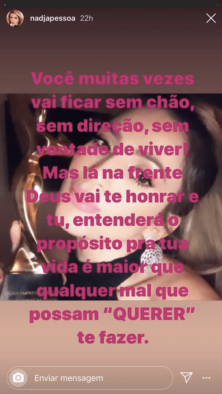 Nadja Pessoa desabafou em um novo textão (Foto: reprodução/Instagram) Nadja Pessoa desabafou em um novo textão (Foto: reprodução/Instagram)