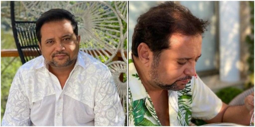Geraldo Luís, sigiloso, é flagrado em momento de intimidade deitado com parceiro e recebe líquido na cara: "No veio"