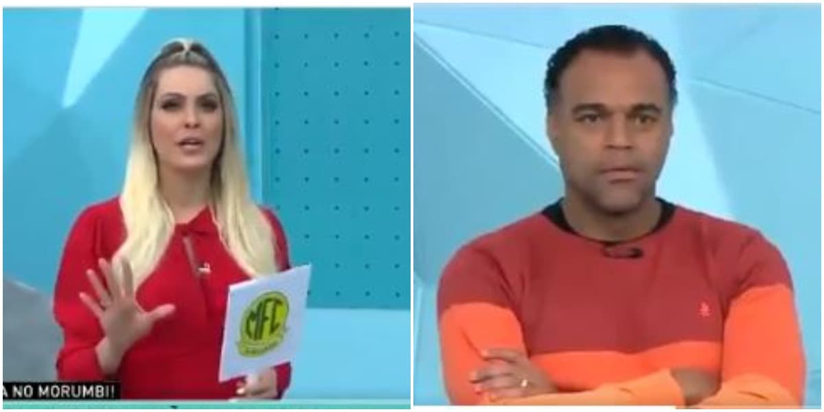 Renata Fan e Denilson no Jogo Aberto (Foto: Reprodução) Renata Fan e Denilson no Jogo Aberto (Foto: Reprodução)