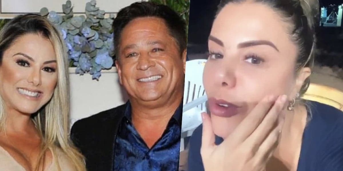 Poliana Rocha, esposa de Leonardo, comentou sobre uma briga em casa (Foto: montagem) Poliana Rocha, esposa de Leonardo, comentou sobre uma briga em casa (Foto: montagem)