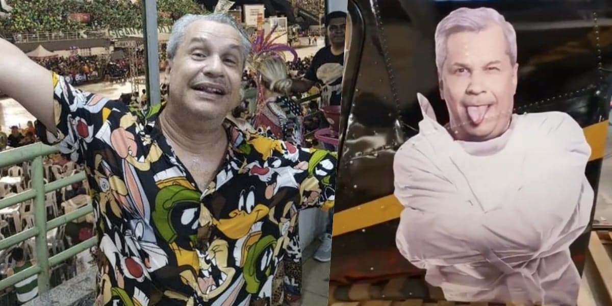 Sikêra Jr. mostrou o helicóptero com sua cara (Foto montagem: TV Foco) Sikêra Jr. mostrou o helicóptero com sua cara (Foto montagem: TV Foco)