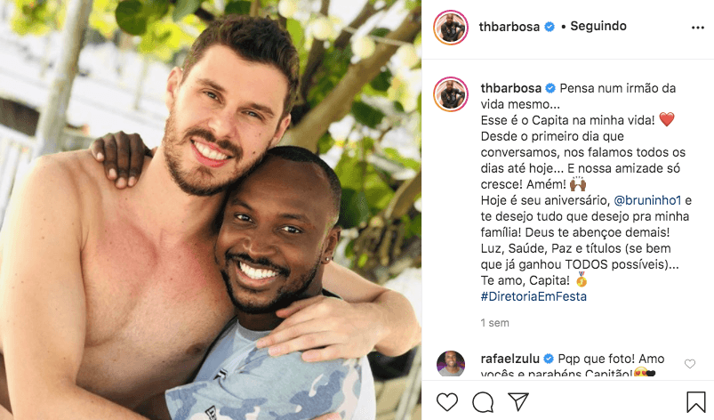 Thiaguinho se declarou a um colega (Foto: reprodução/Instagram)