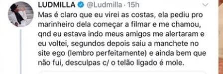 Tuíte feito por Ludmilla (Foto: Reprodução) Tuíte feito por Ludmilla (Foto: Reprodução)