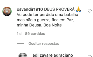 Comentário no Instagram de Zilu (Foto: Reprodução) Comentário no Instagram de Zilu (Foto: Reprodução)