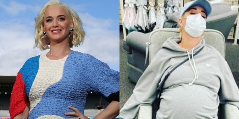 Grávida, Katy Perry vai as compras, não aguenta o cansaço e dorme em poltrona da loja: "estrela cansada"