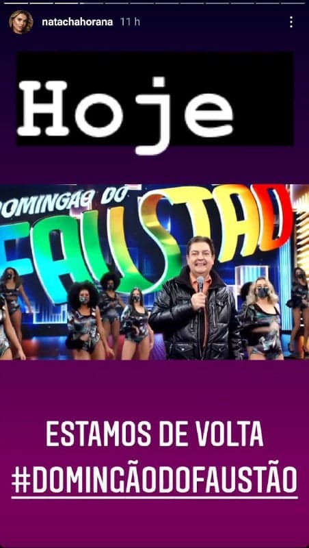 Natacha Honara surgiu comemorando retorno do programa Natacha Honara surgiu comemorando retorno do programa