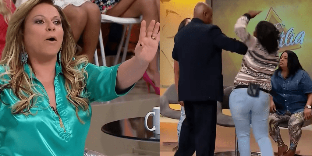 Casos de Família tem porrada, mulher da plateia se mete, segurança é chamado e Christina Rocha explode: "Eita p*rra"