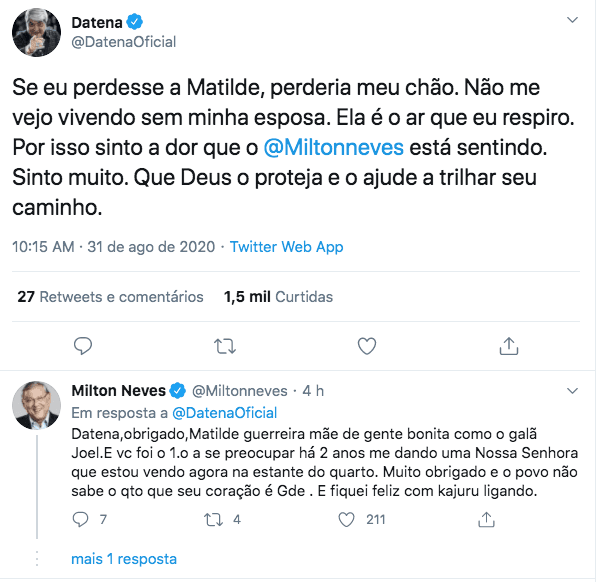 Datena presta solidariedade a Milton Neves (Foto: Reprodução)