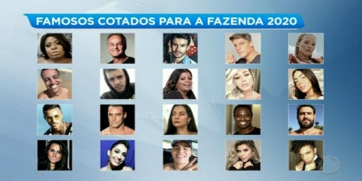 Lista de possíveis participantes de A Fazenda 12 divulgada por Fabíola Reipert (Foto: Reprodução)