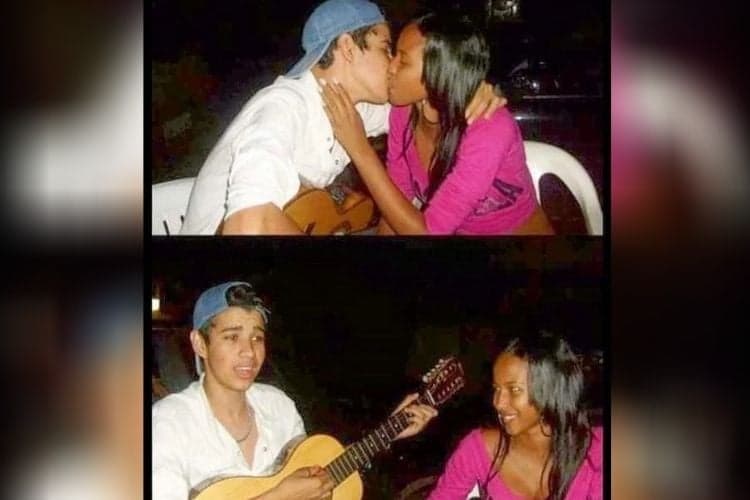 Gusttavo Lima aos beijos com Rejane (Foto: Reprodução)