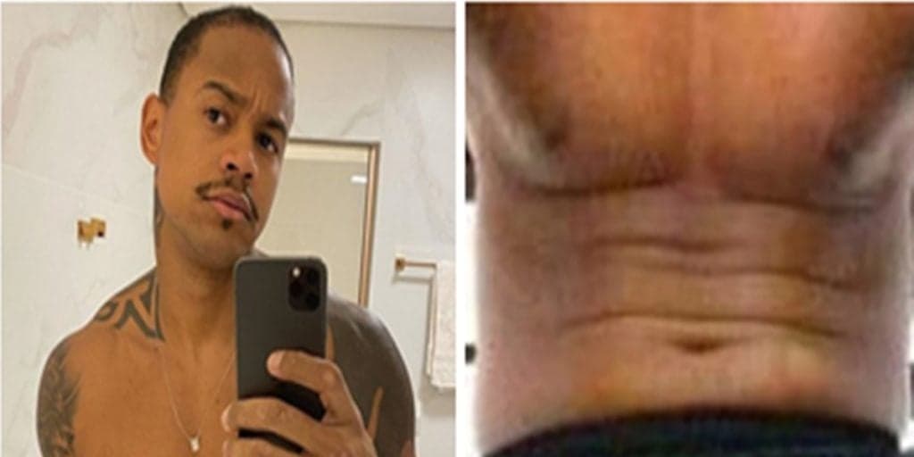 Léo Santana, após ter vídeo sem cueca divulgado, surge em foto com roupa apertada marcando tudo: "Olhem o tamanho"