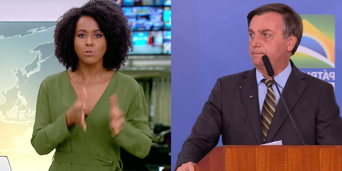 Maju Coutinho fala sobre Jair Bolsonaro ao vivo na Globo (Foto: Montagem)