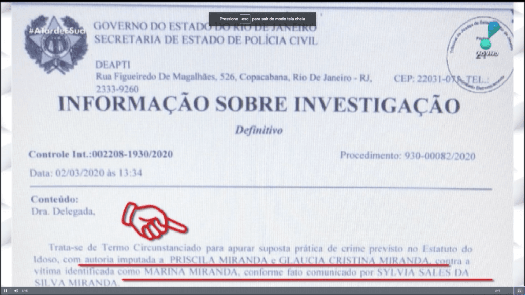 Processo envolvendo Marina Miranda (Foto: Reprodução) Processo envolvendo Marina Miranda (Foto: Reprodução)