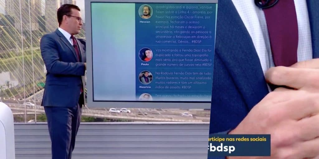 Rodrigo Bocardi escandaliza ao vivo, levanta gravata, expõe item secreto da Globo e escancara farsa: "Sabe o que é"